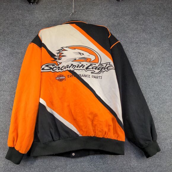 Harley-Davidson Men's Motorcycle Jacket XL Multicolor Cotton Lined Snap Closure - Picture 7 of 16